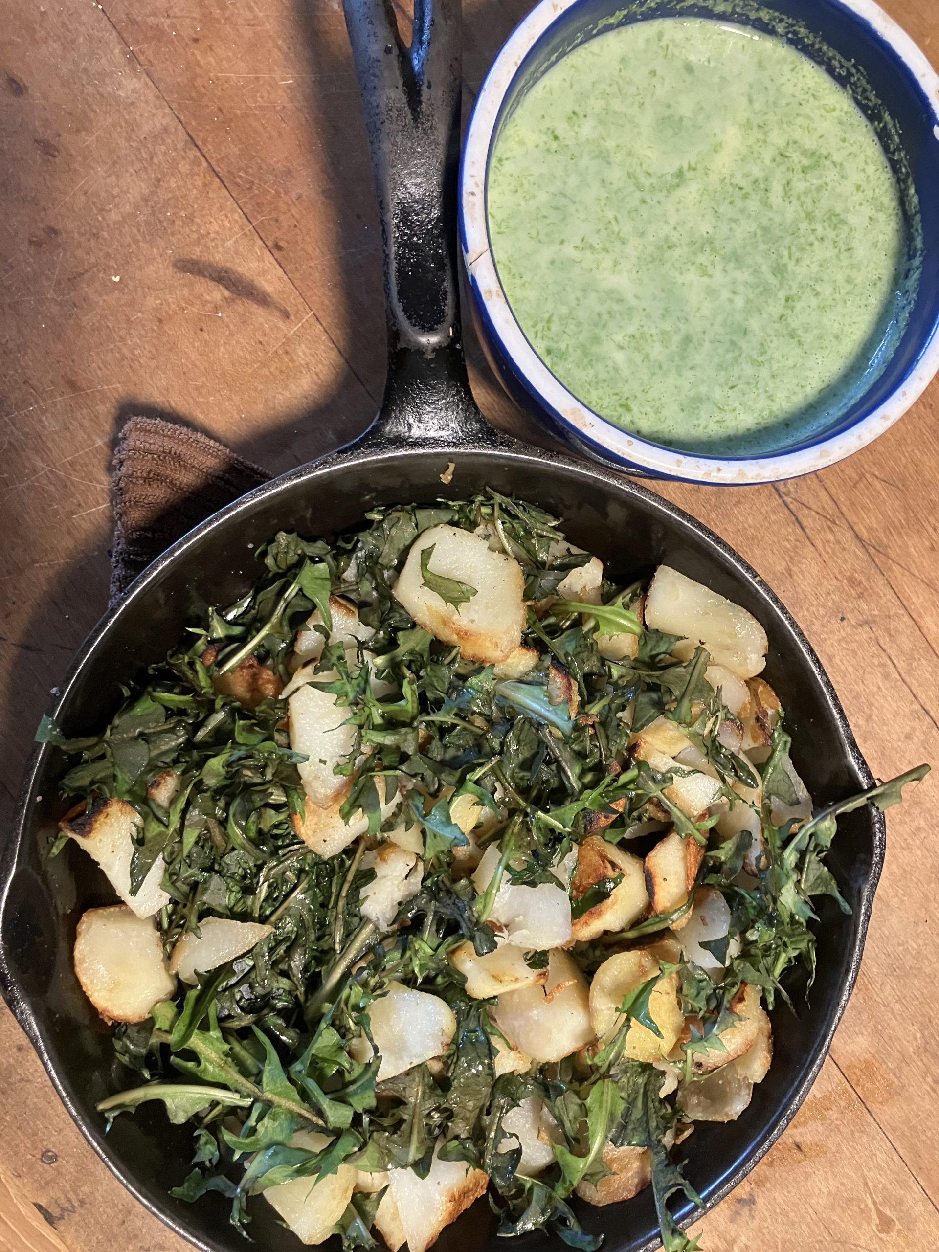 Best-Carolyn-Nettle-soup-and-dandelions-with-poatoes
